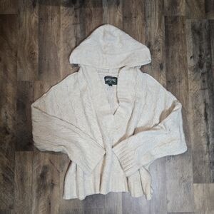 American Eagle Outfitters Cream Hooded Sweater